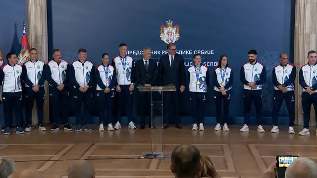 Predsednik Vučić dočekao sportiste koji su ostvarili sjajan uspeh u Sofiji, foto: RINA