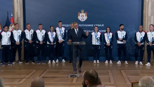 Predsednik Vučić dočekao sportiste koji su ostvarili sjajan uspeh u Sofiji, foto: RINA